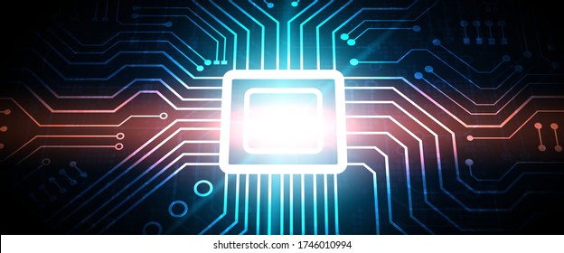 Circuit technology background with hi-tech digital data connection system and computer electronic