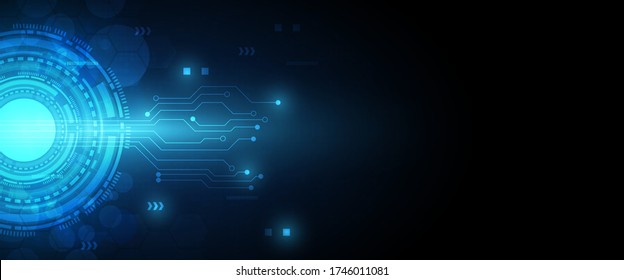 Circuit technology background with hi-tech digital data connection system and computer electronic