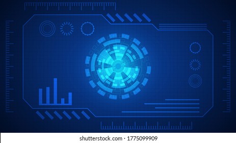 Fondo de tecnología de circuitos con sistema de conexión de datos digitales de alta tecnología y electrónica de computadora