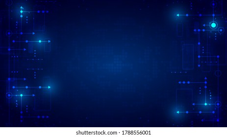 Circuit technology background with hi-tech digital data connection system and computer electronic