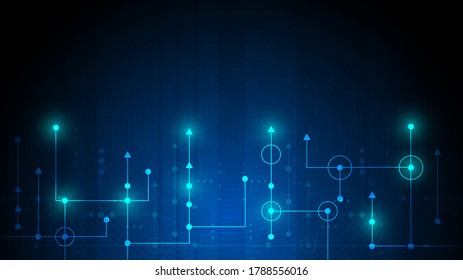 Circuit technology background with hi-tech digital data connection system and computer electronic