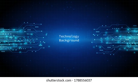 Circuit technology background with hi-tech digital data connection system and computer electronic