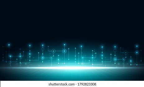 Circuit technology background with hi-tech digital data connection system and computer electronic