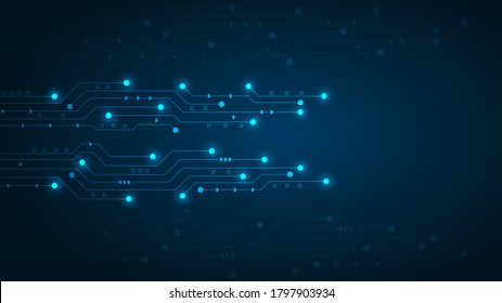 Circuit-Technologie-Hintergrund mit High-Tech-System für digitale Datenverbindung und elektronischem Design