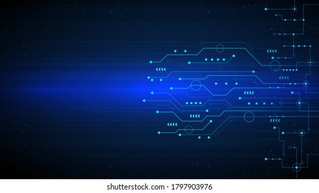 Circuit technology background with hi-tech digital data connection system and computer electronic desing