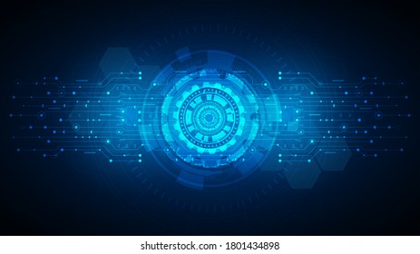 Circuit technology background with hi-tech digital data connection system and computer electronic desing