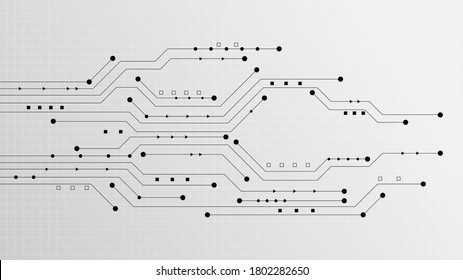 Circuit technology background with hi-tech digital data connection system and computer electronic desing