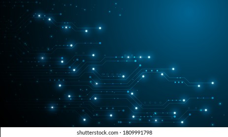 Fondo de tecnología de circuitos con sistema de conexión de datos digitales de alta tecnología y diseño electrónico por computadora