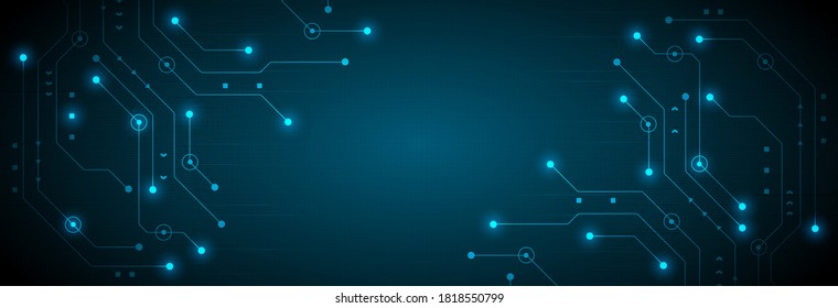 Circuit technology background with hi-tech digital data connection system and computer electronic desing