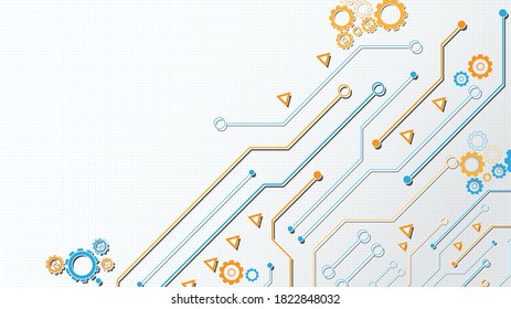 Circuit technology background with hi-tech digital data connection system and computer electronic desing