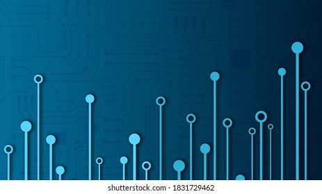 Circuit technology background with hi-tech digital data connection system and computer electronic desing