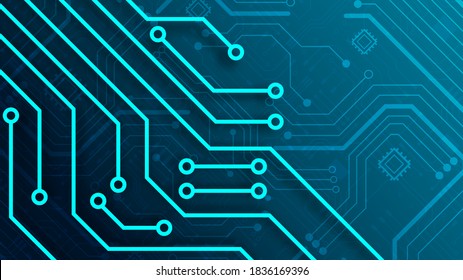 Circuit technology background with hi-tech digital data connection system and computer electronic desing