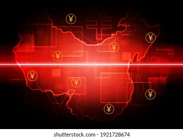 Circuit technology background with hi-tech digital data connection system and computer electronic desing