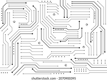 Fondo de tecnología de circuitos con sistema de conexión de datos digitales de alta tecnología y diseño electrónico por computadora