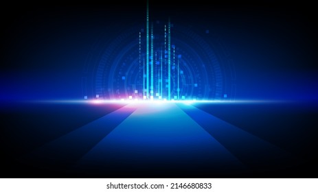 Fondo de tecnología de circuitos con sistema de conexión de datos digitales de alta tecnología y diseño electrónico por computadora