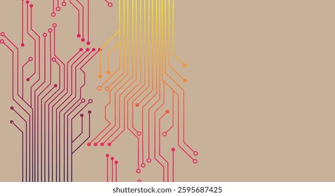 Circuit technology background with hi-tech digital data connection system and computer electronic design