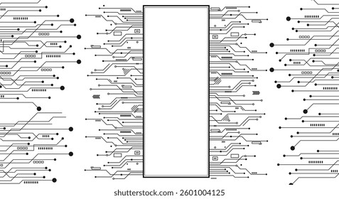 Circuit technology background with hi-tech digital stock illustration. 