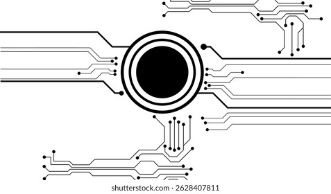 Circuit technology background with hi-tech digital data connection system and computer electronic design.