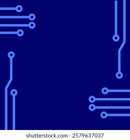 Circuit technology frame or border lines modern with blue theme. Geometric frame cyberspace theme. Suitabe for print or digital usage vector illustration EPS10