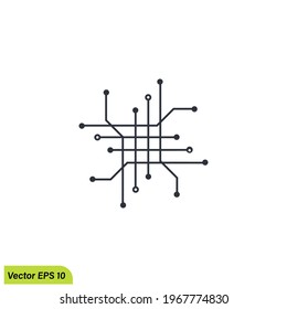 icono de tecnología de circuito ilustración vector elemento de diseño simple