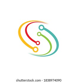 Plantilla vectorial del logotipo de la ilustración de la tecnología del circuito