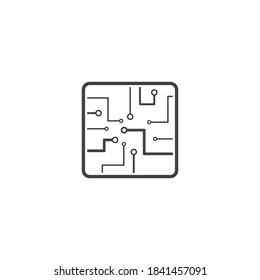 Circuit technology illustration logo vector template