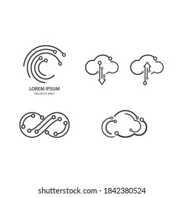 Plantilla vectorial del logotipo de la ilustración de la tecnología del circuito