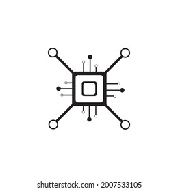 Plantilla vectorial del logotipo de la ilustración de la tecnología del circuito