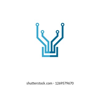 circuit technology ilustration vector template