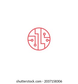 Logo-Design für Schaltungstechnologie-Symbol, Vektorvorlage 