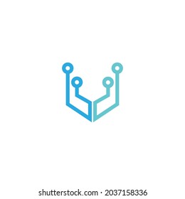 Circuit technology logo icon design vector template 