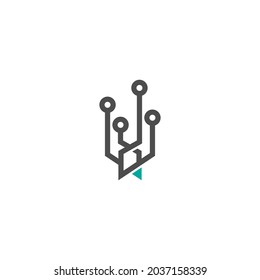 Circuit technology logo icon design vector template 