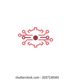 Logo-Design für Schaltungstechnologie-Symbol, Vektorvorlage 