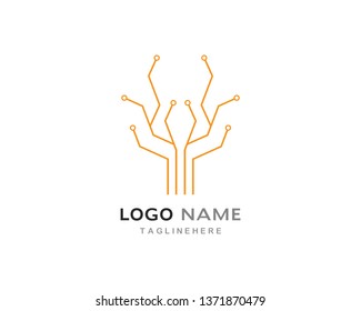 circuit technology logo vector template