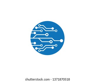 circuit technology logo vector template