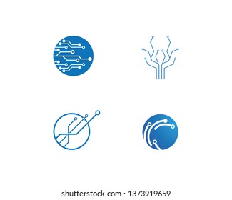 circuit technology logo vector template