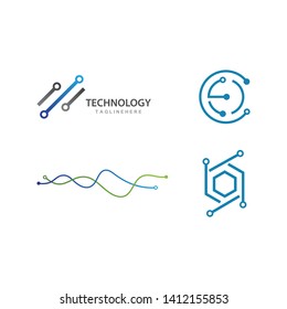 circuit technology logo vector template
