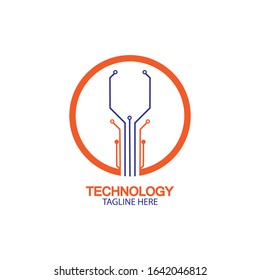 circuit technology logo vector template-vector