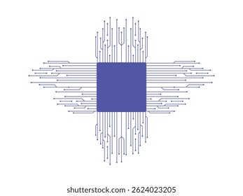 circuit technology symbol icon design vector isolated transparent background