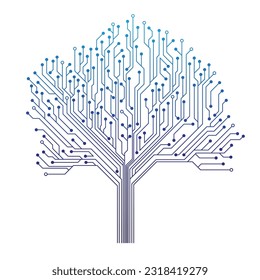 Circuit Technology Tree Vector Icon