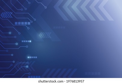 circuit technology with triangle polygonal shapes on dark blue background. abstract futuristic Illustration Vector design arrow digital social network connect concept.
