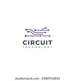 Circuit technology vector logo design.
