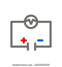 circuit testing simple flat icon illustration