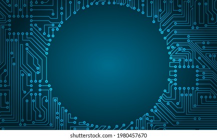 Circuit Texture, Digital Background, Engineering, Processing - Illustration Vector