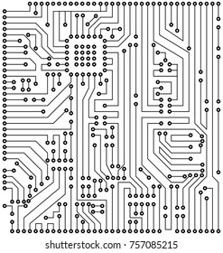 Circuit Texture, Digital Background, Engineering, Processing - Illustration Vector