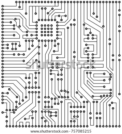 Circuit Texture, Digital Background, Engineering, Processing - Illustration Vector