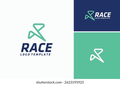 Circuit Track Initial Letter R for Race Road Street logo design