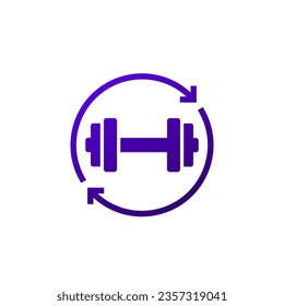 Circuit training icon, endurance workout