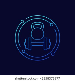 Circuit training icon, endurance workout linear design
