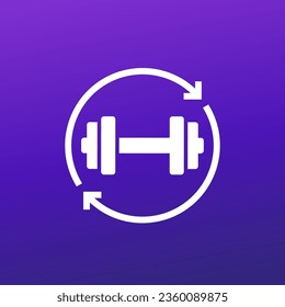 Circuit training icon, endurance workout vector